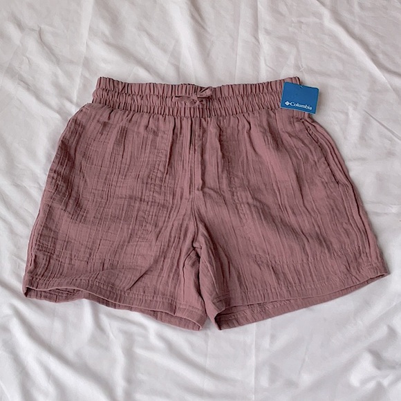 NWT Columbia Textured Mauve Shorts With 5 “ Inseam 3 Pockets Size Small - Picture 4 of 10